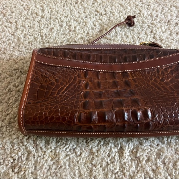 BRAHMIN Vintage Alligator Crossbody Bag Womens Brown Leather Embossed Crocodile - Picture 3 of 6